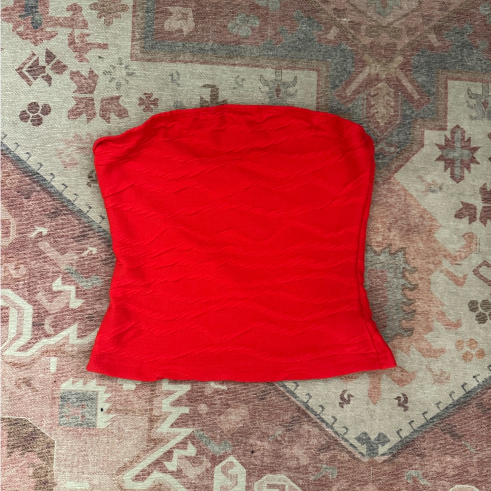 SHEIN Bold Red Knit Tube Top